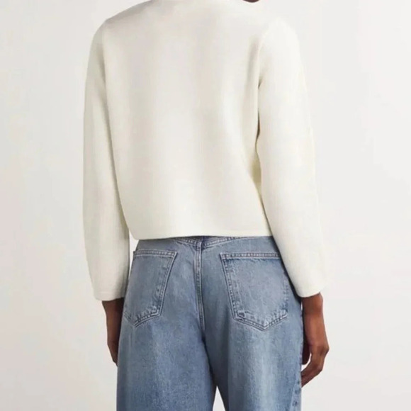 Sandro Women's White Wool-blend Detachable Collar Cardigan - Picture 3 of 10